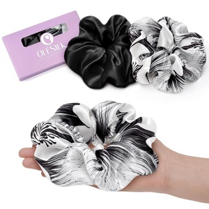 image:imageOLESILK 100 Mulberry Large Silk Scrunchies for Hair Care 2 Pack  Oversized for Women amp Girls Long Thick Curly Braids Hair Soft Smooth for No Damage Hair Care While Sleeping and DailyFloral 01
