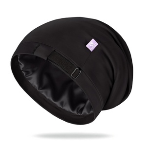 image:imageOLESILK 100 Mulberry Silk Bonnet for Sleeping Women Hair Wrap for Curly Hair Care Real Silk Not Satin PinkBlack
