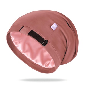 image:imageOLESILK 100 Mulberry Silk Bonnet for Sleeping Women Hair Wrap for Curly Hair Care Real Silk Not Satin PinkBrown Red