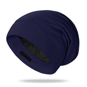 image:imageOLESILK 100 Mulberry Silk Bonnet for Sleeping Women Hair Wrap for Curly Hair Care Real Silk Not Satin PinkDark Blue
