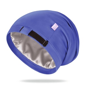 image:imageOLESILK 100 Mulberry Silk Bonnet for Sleeping Women Hair Wrap for Curly Hair Care Real Silk Not Satin PinkOcean Blue