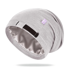 image:imageOLESILK 100 Mulberry Silk Bonnet for Sleeping Women Hair Wrap for Curly Hair Care Real Silk Not Satin PinkSilver Grey