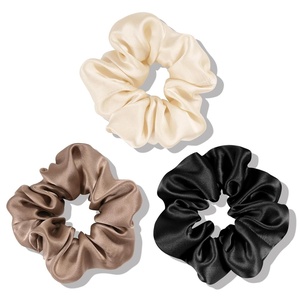 image:imageOLESILK 100 Mulberry Silk Scrunchies for Women Hair Ties No Damage 3 Pack  Smooth Glide SleepReady Tames Frizz Wakes Sleek  On Curly Wavy Fine amp Straight  Softer Overnight Gentle Secure Hold3pcs  BlackCamelLight Champagne