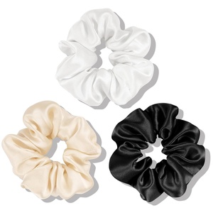 image:imageOLESILK 100 Mulberry Silk Scrunchies for Women Hair Ties No Damage 3 Pack  Smooth Glide SleepReady Tames Frizz Wakes Sleek  On Curly Wavy Fine amp Straight  Softer Overnight Gentle Secure Hold3pcs  BlackWhiteLight Champagne