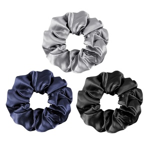 image:imageOLESILK 100 Mulberry Silk Scrunchies for Women Hair Ties No Damage 3 Pack  Smooth Glide SleepReady Tames Frizz Wakes Sleek  On Curly Wavy Fine amp Straight  Softer Overnight Gentle Secure Hold3pcs  BlackNavyGrey