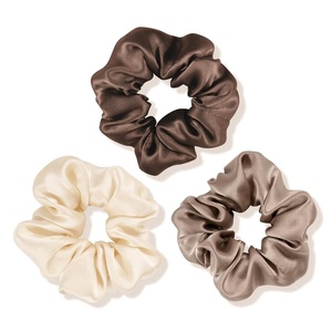 image:imageOLESILK 100 Mulberry Silk Scrunchies for Women Hair Ties No Damage 3 Pack  Smooth Glide SleepReady Tames Frizz Wakes Sleek  On Curly Wavy Fine amp Straight  Softer Overnight Gentle Secure HoldDark Night Brown