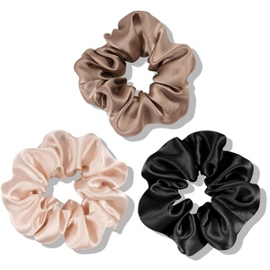 image:imageOLESILK 100 Mulberry Silk Scrunchies for Women Hair Ties No Damage 3 Pack  Smooth Glide SleepReady Tames Frizz Wakes Sleek  On Curly Wavy Fine amp Straight  Softer Overnight Gentle Secure Hold3pcs  BlackCamelCo Co