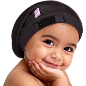 image:imageOLESILK Silk Baby Bonnet 612 Months 100 Mulberry Silk amp Modal AntiFrizz for Curly Hair Adjustable Fit Growing ToddlerBlack