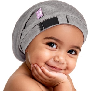 image:imageOLESILK Silk Baby Bonnet 612 Months 100 Mulberry Silk amp Modal AntiFrizz for Curly Hair Adjustable Fit Growing ToddlerDark Grey