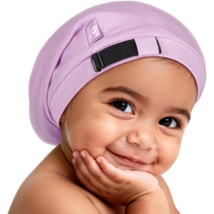 image:imageOLESILK Silk Baby Bonnet 612 Months 100 Mulberry Silk amp Modal AntiFrizz for Curly Hair Adjustable Fit Growing ToddlerLight Purple