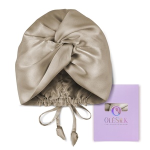 image:imageOLESILK Silk Hair Bonnet for Sleeping Women 100 Mulberry Silk AntiFrizz  22Momme Doublesided Silk for Fine to Medium Curly Wavy Straight Hair Luxurious Overnight Wake up Silky Smooth WashableLight Coffee