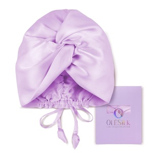 image:imageOLESILK Silk Hair Bonnet for Sleeping Women 100 Mulberry Silk AntiFrizz  22Momme Doublesided Silk for Fine to Medium Curly Wavy Straight Hair Luxurious Overnight Wake up Silky Smooth WashableLavender