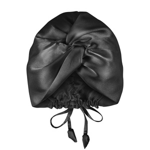 image:imageOLESILK Silk Hair Bonnet for Sleeping Women 100 Mulberry Silk AntiFrizz  22Momme Doublesided Silk for Fine to Medium Curly Wavy Straight Hair Luxurious Overnight Wake up Silky Smooth WashableBlack
