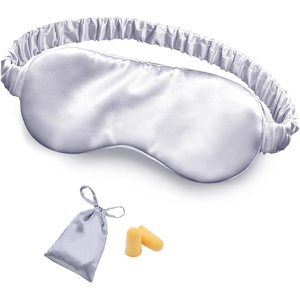 image:imageOLESILK Silk Sleep Mask 100 Mulberry Silk Eye Mask for Sleeping Double Layer Filling and Elastic Strap Travel and Nap Soft Eye Cover Eyeshade with Luxury Bag and Ear Plugs PinkSilver