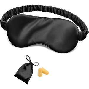 image:imageOLESILK Silk Sleep Mask 100 Mulberry Silk Eye Mask for Sleeping Double Layer Filling and Elastic Strap Travel and Nap Soft Eye Cover Eyeshade with Luxury Bag and Ear Plugs PinkBlack