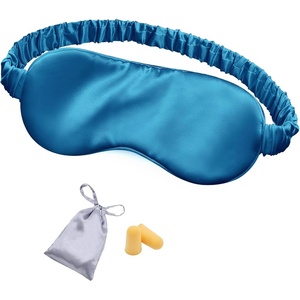image:imageOLESILK Silk Sleep Mask 100 Mulberry Silk Eye Mask for Sleeping Double Layer Filling and Elastic Strap Travel and Nap Soft Eye Cover Eyeshade with Luxury Bag and Ear Plugs PinkRoyal Blue
