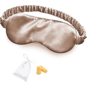 image:imageOLESILK Silk Sleep Mask 100 Mulberry Silk Eye Mask for Sleeping Double Layer Filling and Elastic Strap Travel and Nap Soft Eye Cover Eyeshade with Luxury Bag and Ear Plugs PinkCamel