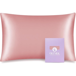 image:imageOLESILK Toddler 100 Mulberry Silk Pillowcase Zipper 13x 18 Ivory  Both Sides 19 Momme Pure Natural Silk Smooth Soft and Breathable for Baby Girls and Boys Hair and Skin Care Travel SizeCoral Pink