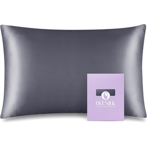 image:imageOLESILK Toddler 100 Mulberry Silk Pillowcase Zipper 13x 18 Ivory  Both Sides 19 Momme Pure Natural Silk Smooth Soft and Breathable for Baby Girls and Boys Hair and Skin Care Travel SizeCharcoal