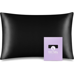 image:imageOLESILK Toddler 100 Mulberry Silk Pillowcase Zipper 13x 18 Ivory  Both Sides 19 Momme Pure Natural Silk Smooth Soft and Breathable for Baby Girls and Boys Hair and Skin Care Travel SizeBlack