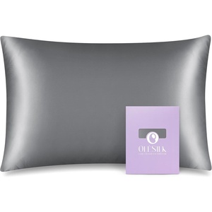 image:imageOLESILK Toddler 100 Mulberry Silk Pillowcase Zipper 13x 18 Ivory  Both Sides 19 Momme Pure Natural Silk Smooth Soft and Breathable for Baby Girls and Boys Hair and Skin Care Travel SizeSilver Grey
