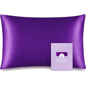image:imageOLESILK Toddler 100 Mulberry Silk Pillowcase Zipper 13x 18 Ivory  Both Sides 19 Momme Pure Natural Silk Smooth Soft and Breathable for Baby Girls and Boys Hair and Skin Care Travel SizeViolet