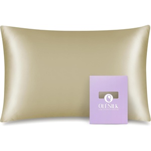 image:imageOLESILK Toddler 100 Mulberry Silk Pillowcase Zipper 13x 18 Ivory  Both Sides 19 Momme Pure Natural Silk Smooth Soft and Breathable for Baby Girls and Boys Hair and Skin Care Travel SizeTaupe
