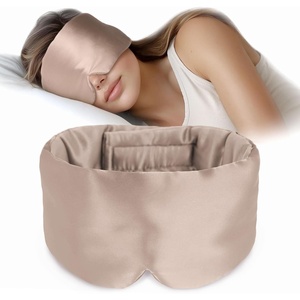 image:imageSilk Sleep Mask Soft Pressureless 100 Mulberry Silk for Eye Skin Anti Wrinkles Large Size for Total Blackout Adjustable Wide Velcro Ear Cover PrintCamel